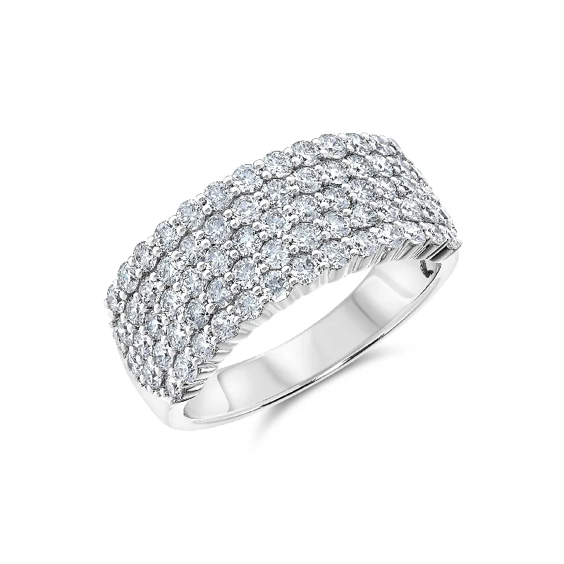 Fashion-Forward Geometric Jewelry For Contemporary Style Bremer Jewelry Round Diamond Fashion Ring in 14K White Gold (1.75ctw)