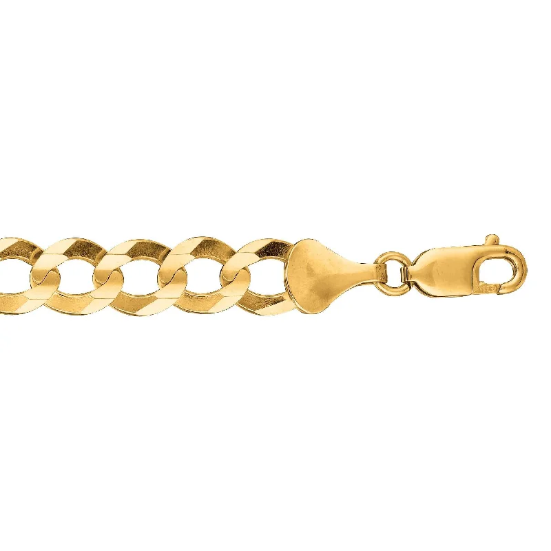Limited-Time Offer On Elegant Jewelry Pieces 14kt 20 inches Yellow Gold 8.2mm Diamond Cut Comfort Curb Chain with Lobster Clasp