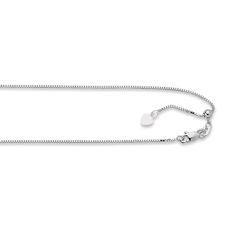 Flash Sale On Exquisite Jewelry – Don't Miss Out 14kt 22 inches White Gold 0.85mm Diamond Cut Adjustable Box Chain with Lobster Clasp
