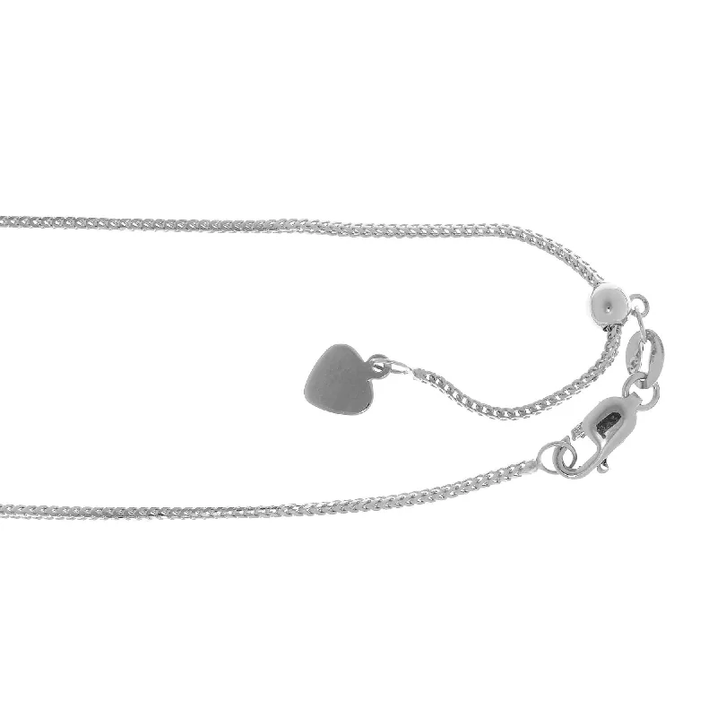 Trending Jewelry Now Available At Exclusive Prices 14kt 22 inches White Gold 0.9mm Adjustable Franco Chain