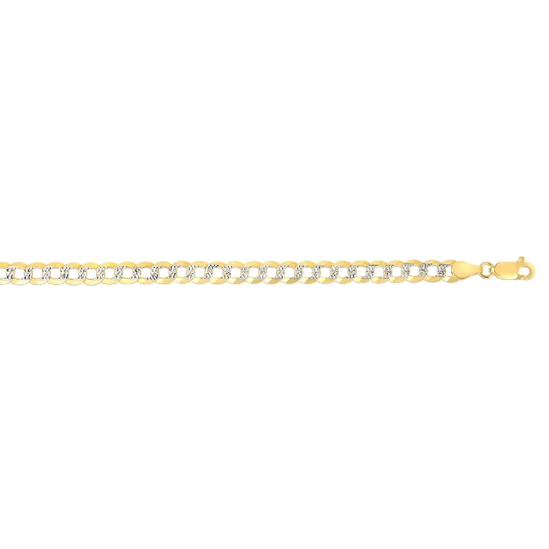 Exclusive Jewelry Offers – Shine For Less 14kt Gold 22 inches  Finish 7mm Diamond Cut Comfort Pave Curb Chain with Lobster Clasp